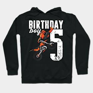 Boy Dirt Bike 5Th Birthday Party Motocross 5 Years Old Hoodie